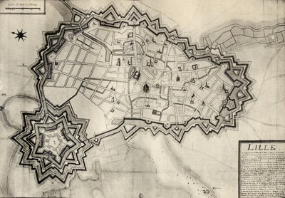 Piano e fortificazioni di Lille intorno al 1670, da 